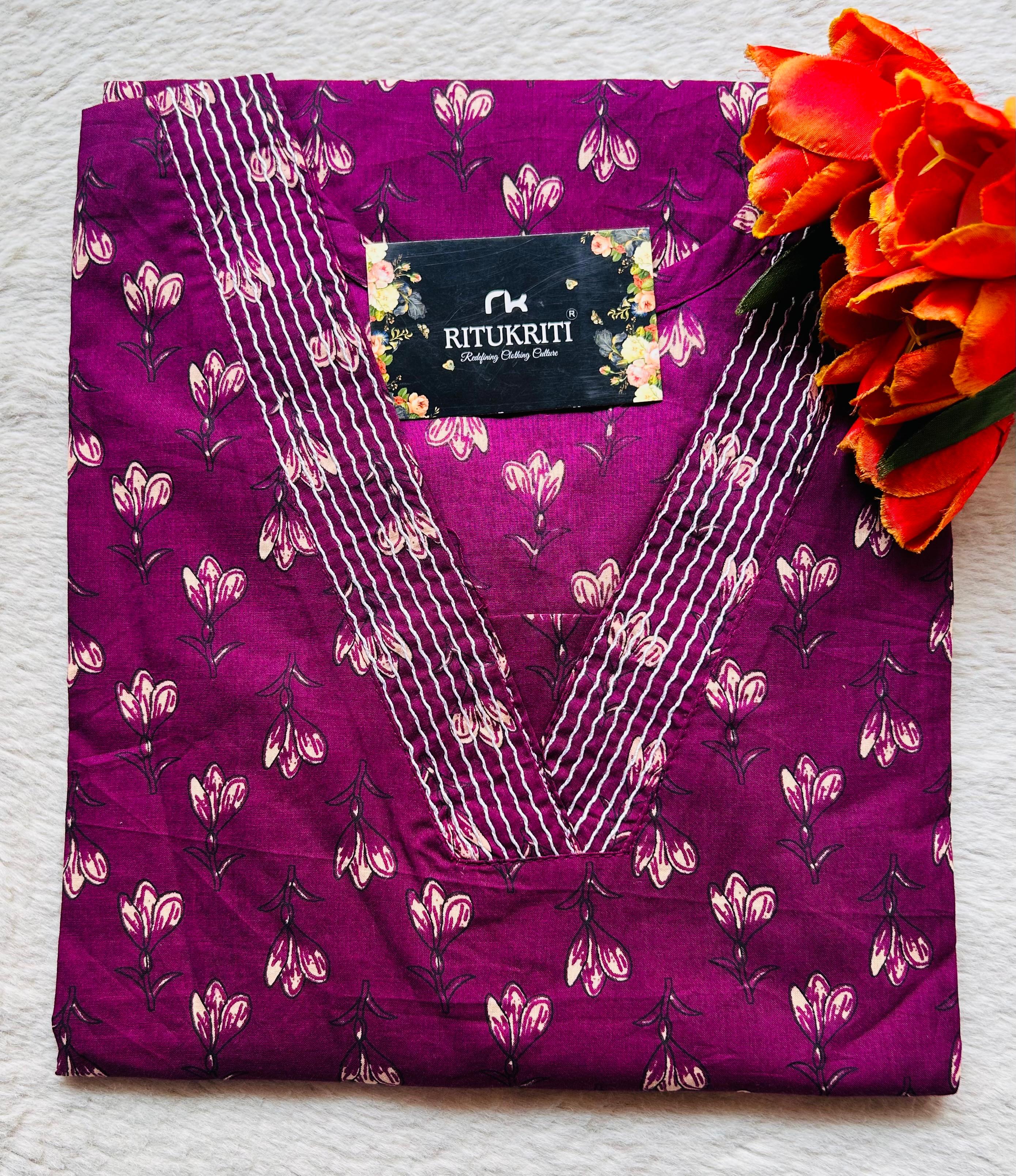 V NECK LONG KURTI