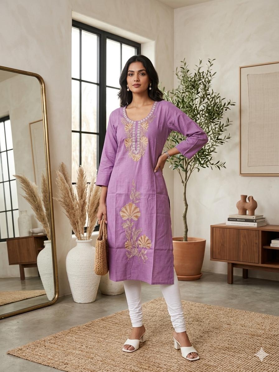 EMBROIDERY PEARL WORK KURTI