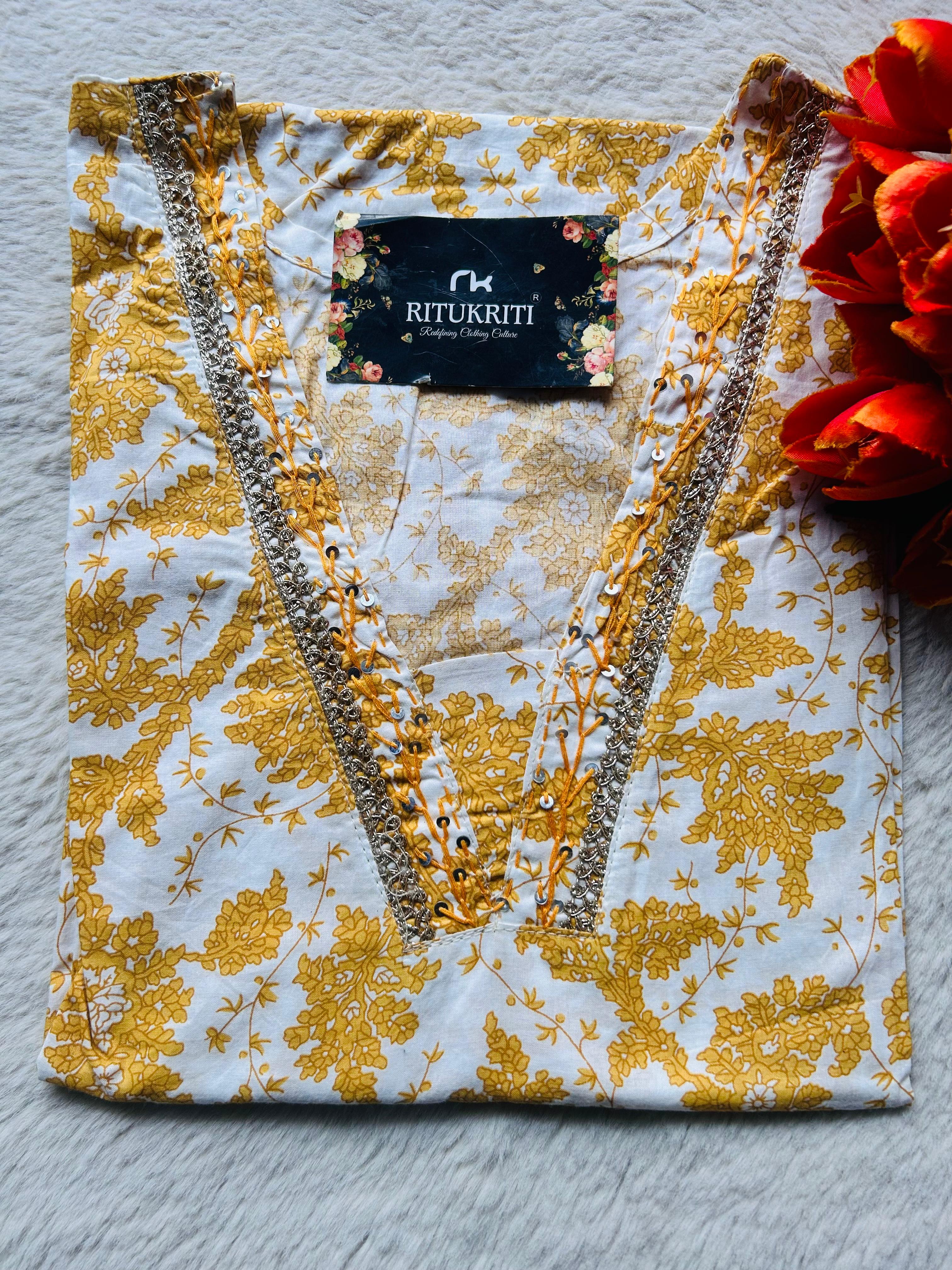 V NECK LONG KURTI