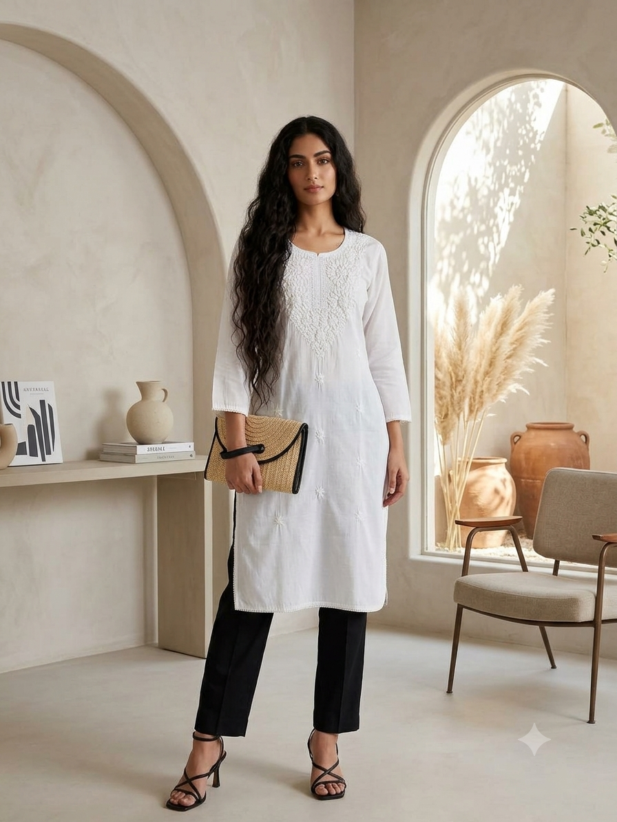 LUCKNAVI DESIGN LONG KURTI