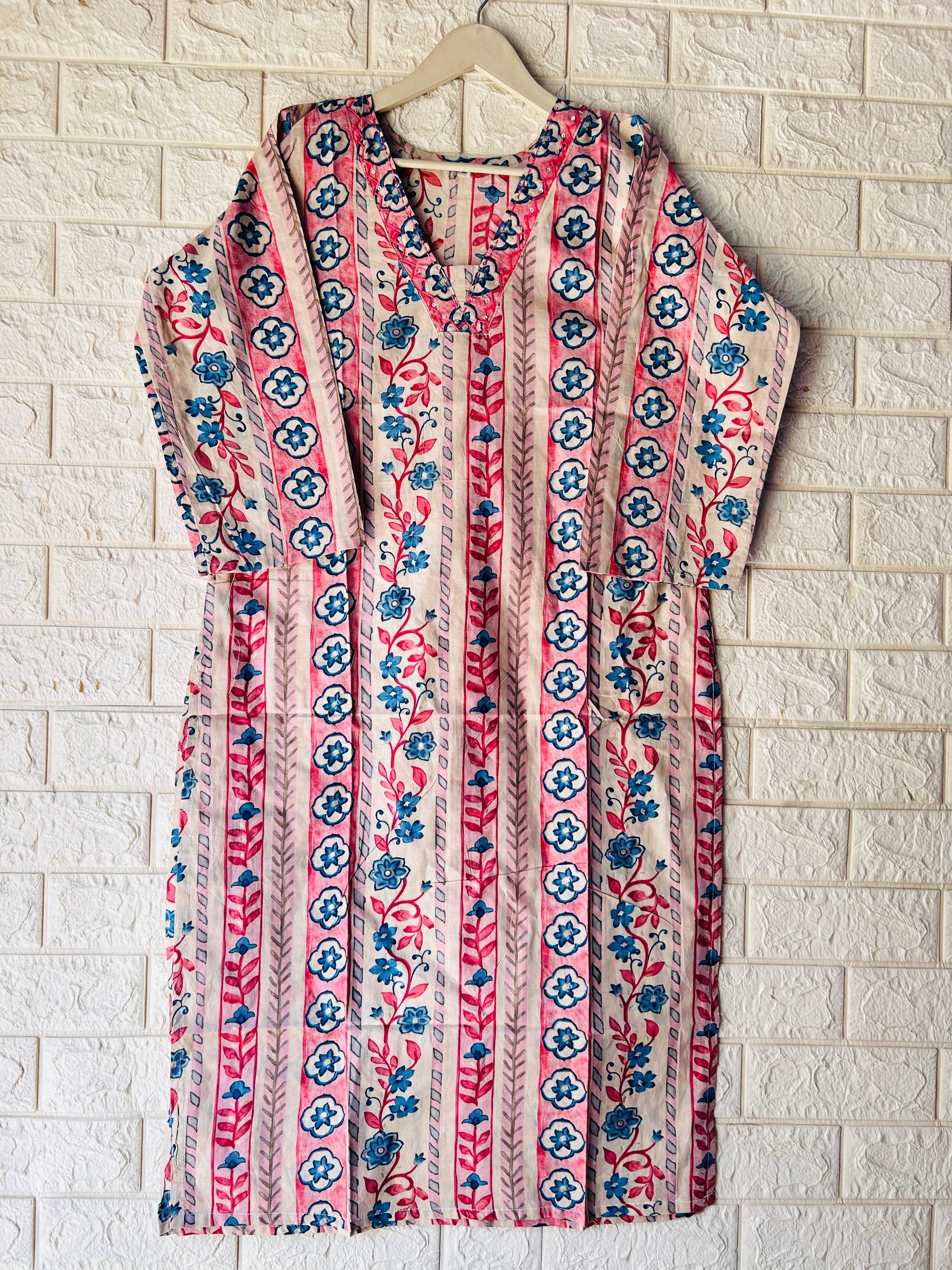 V NECK LONG KURTI