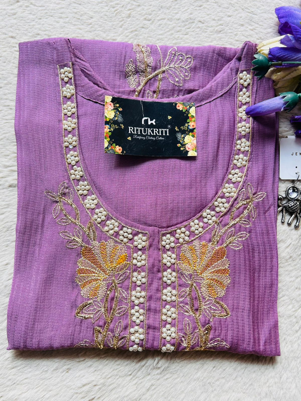 EMBROIDERY PEARL WORK KURTI