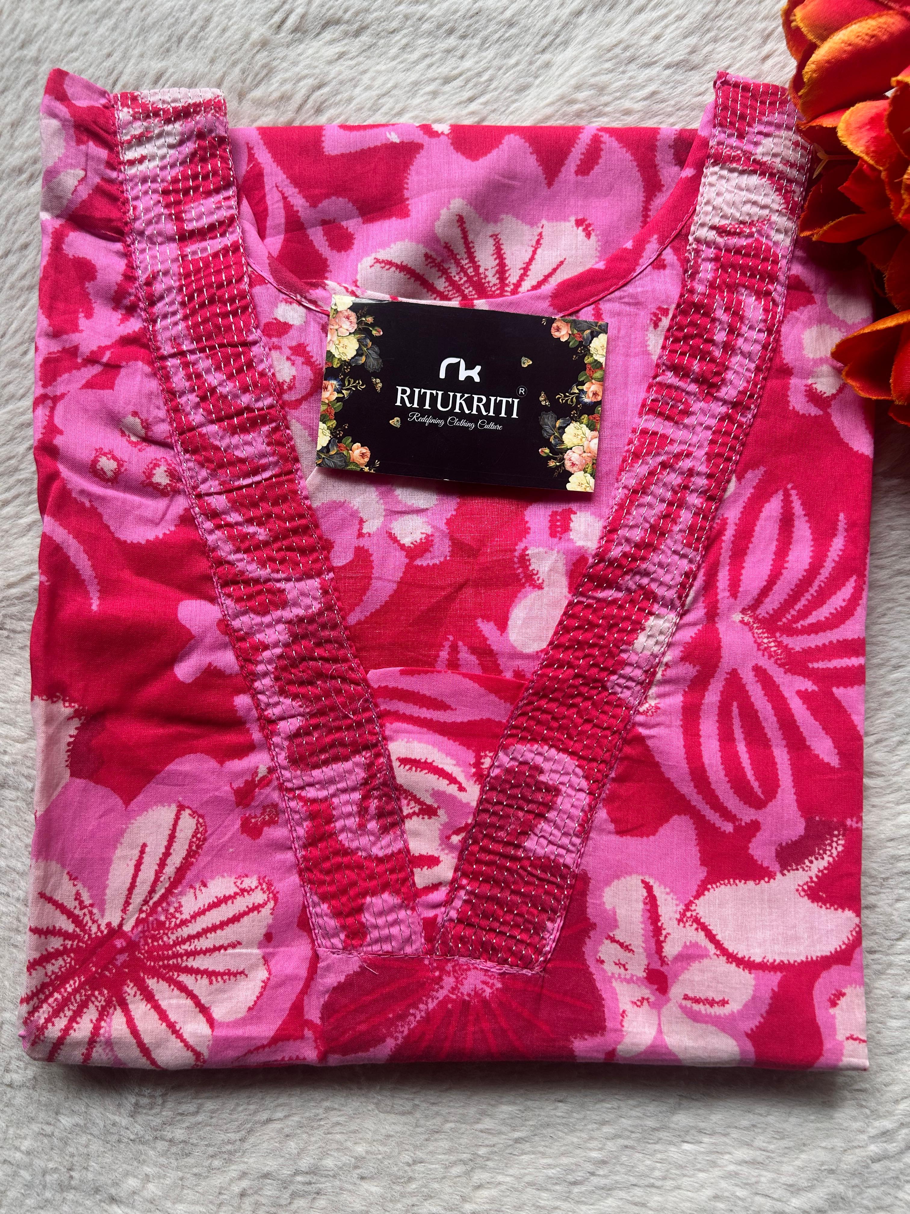 V NECK LONG KURTI