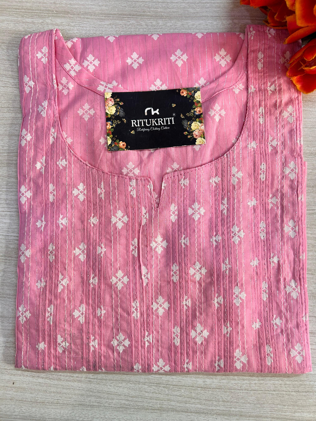 Thread work long kurtis