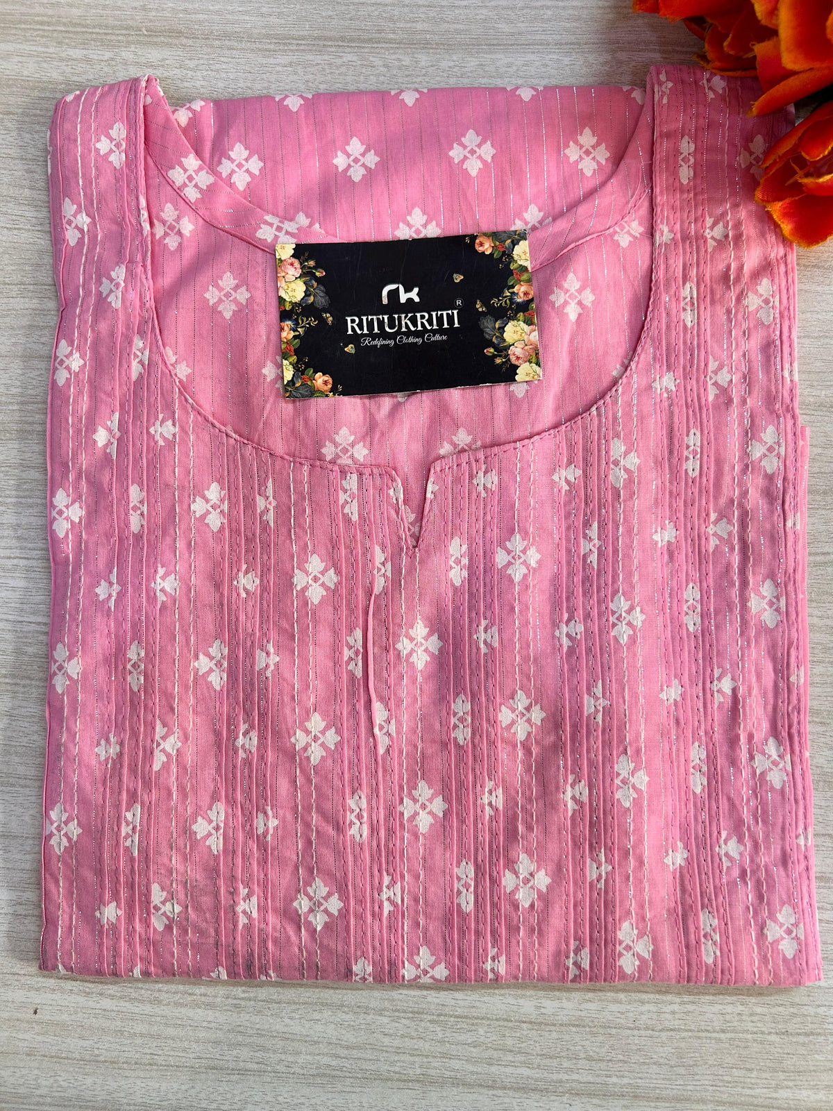 Thread work long kurtis