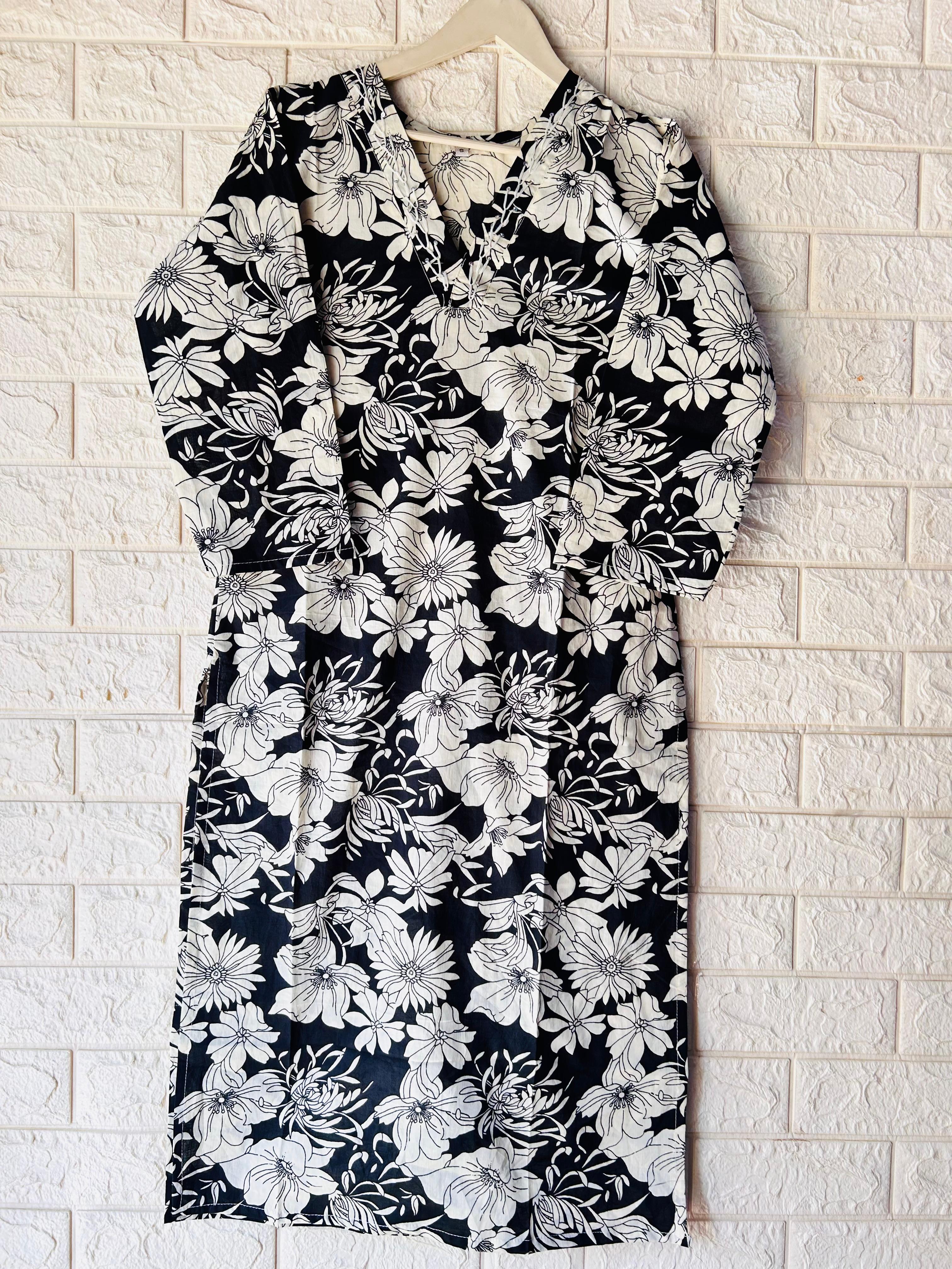 V NECK LONG KURTI