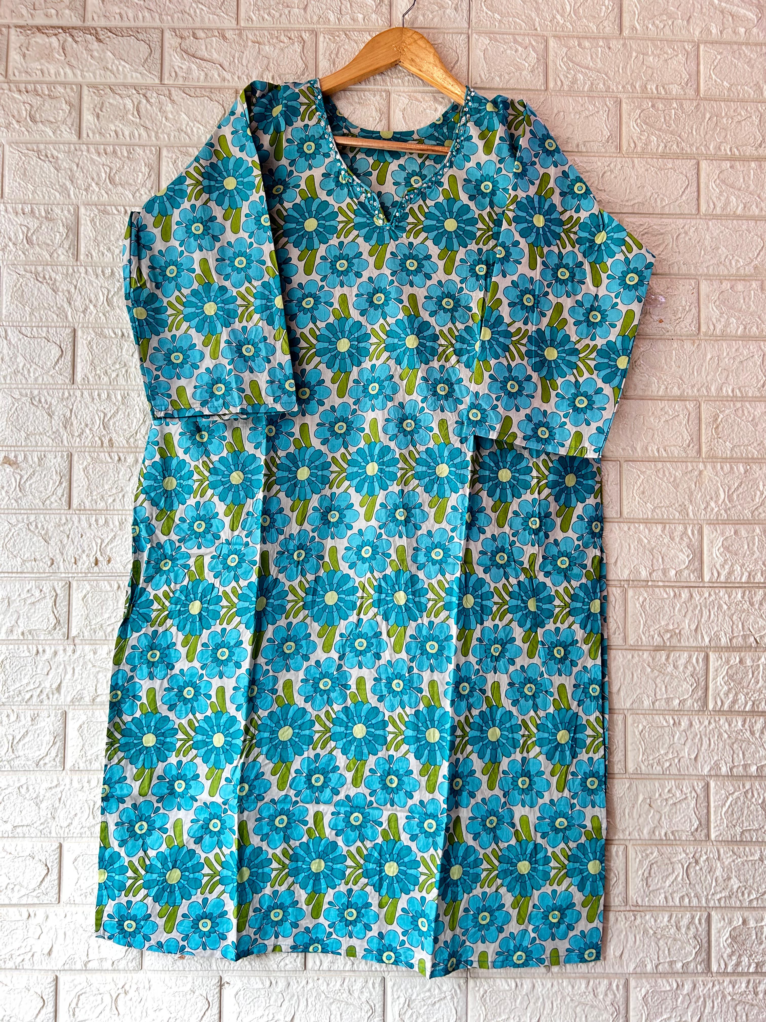 V NECK LONG KURTI