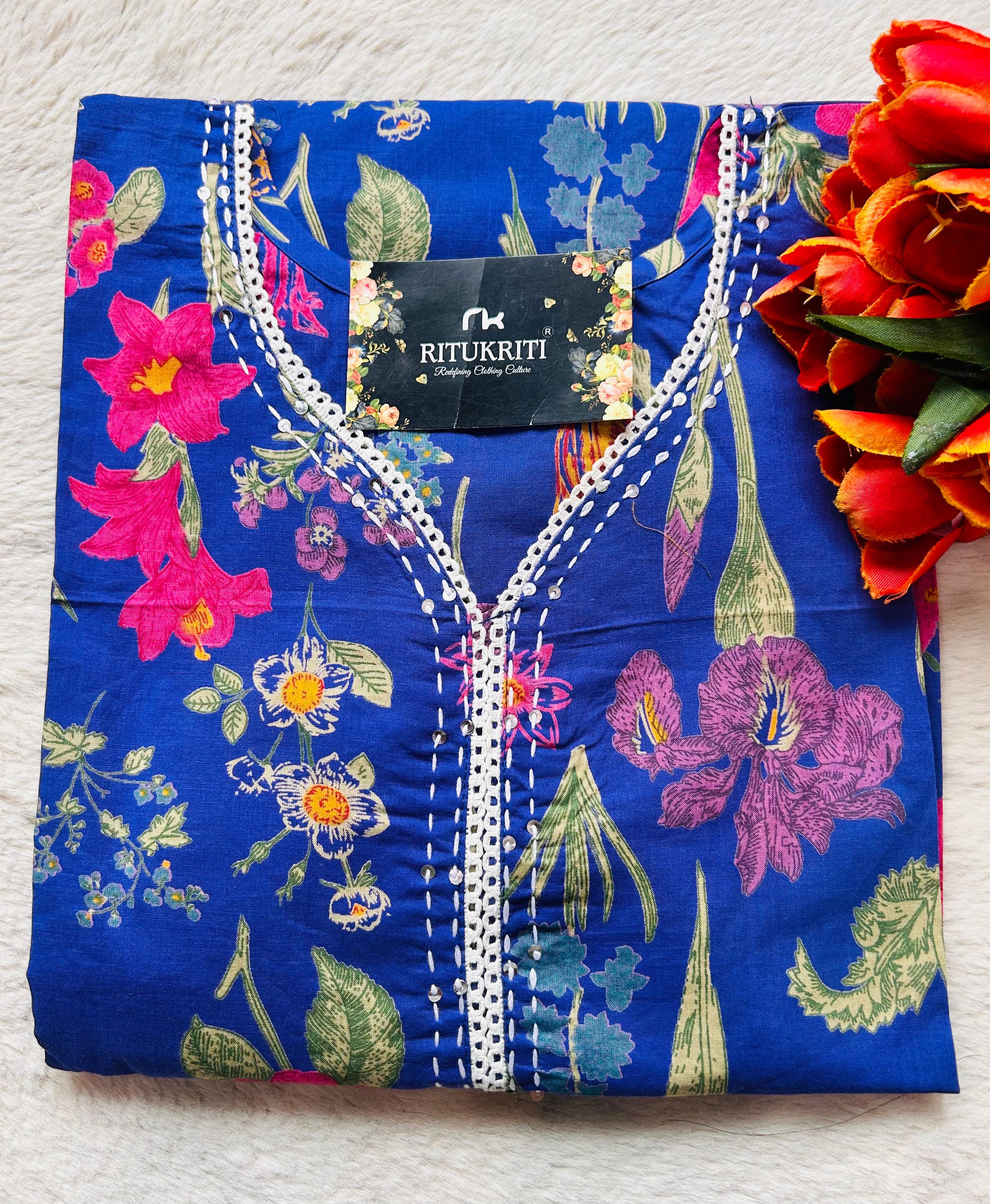 V NECK LONG KURTI