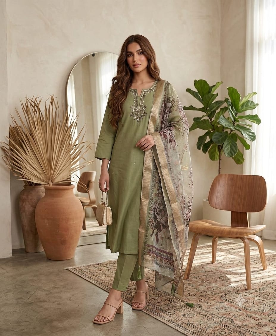 Wiscose with lining fabric 3 piece set