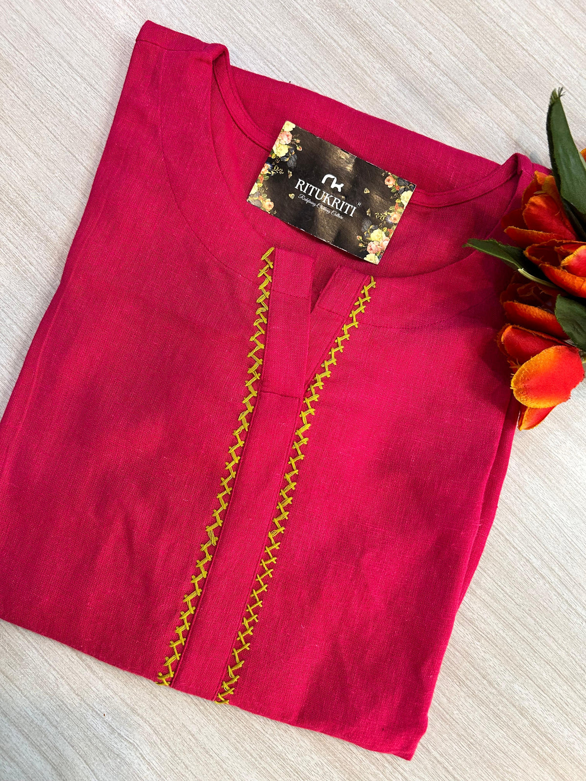 V NECK LONG KURTI