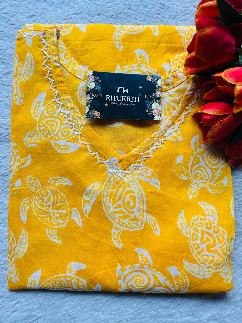 V NECK LONG KURTI