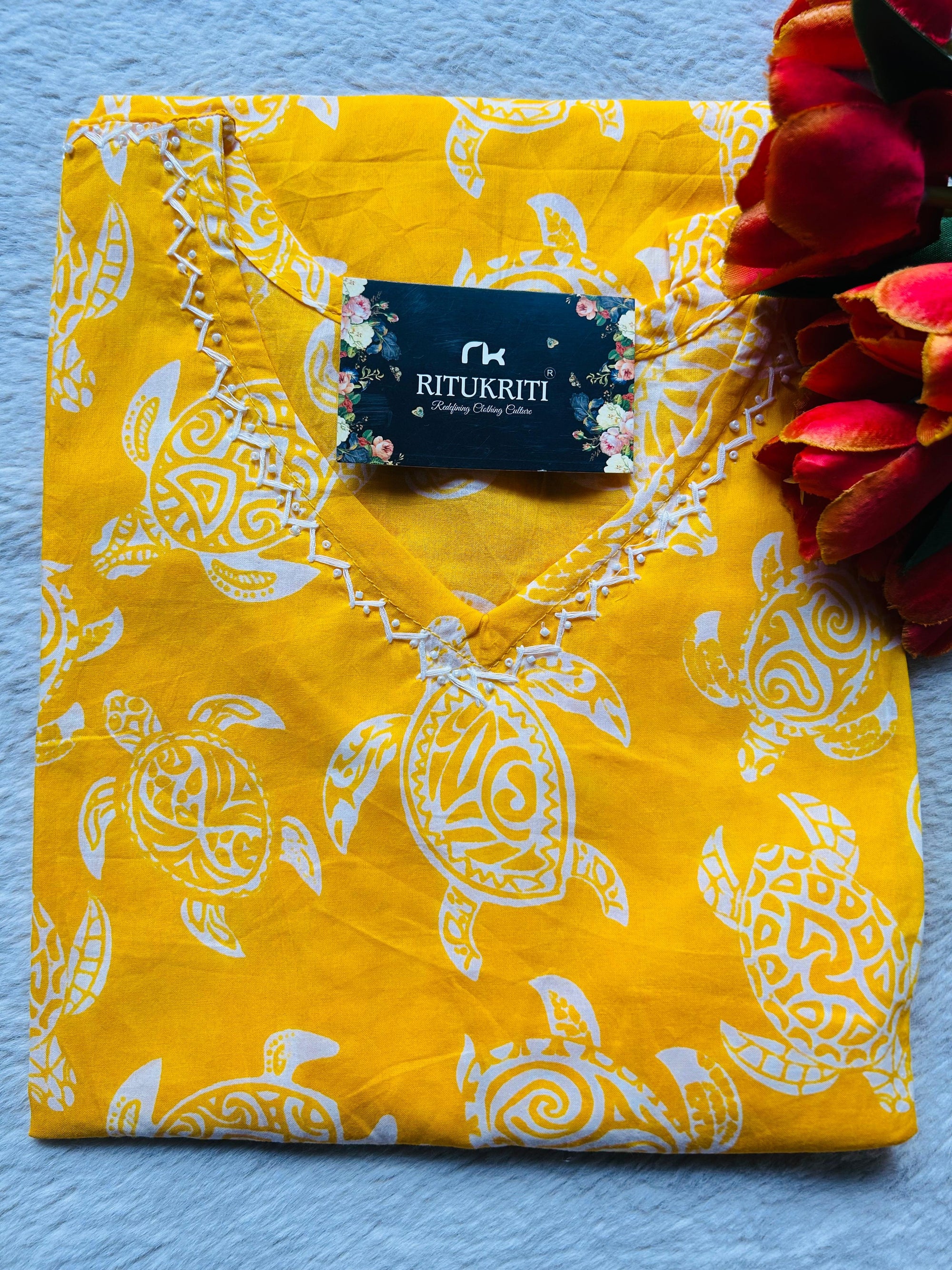 V NECK LONG KURTI