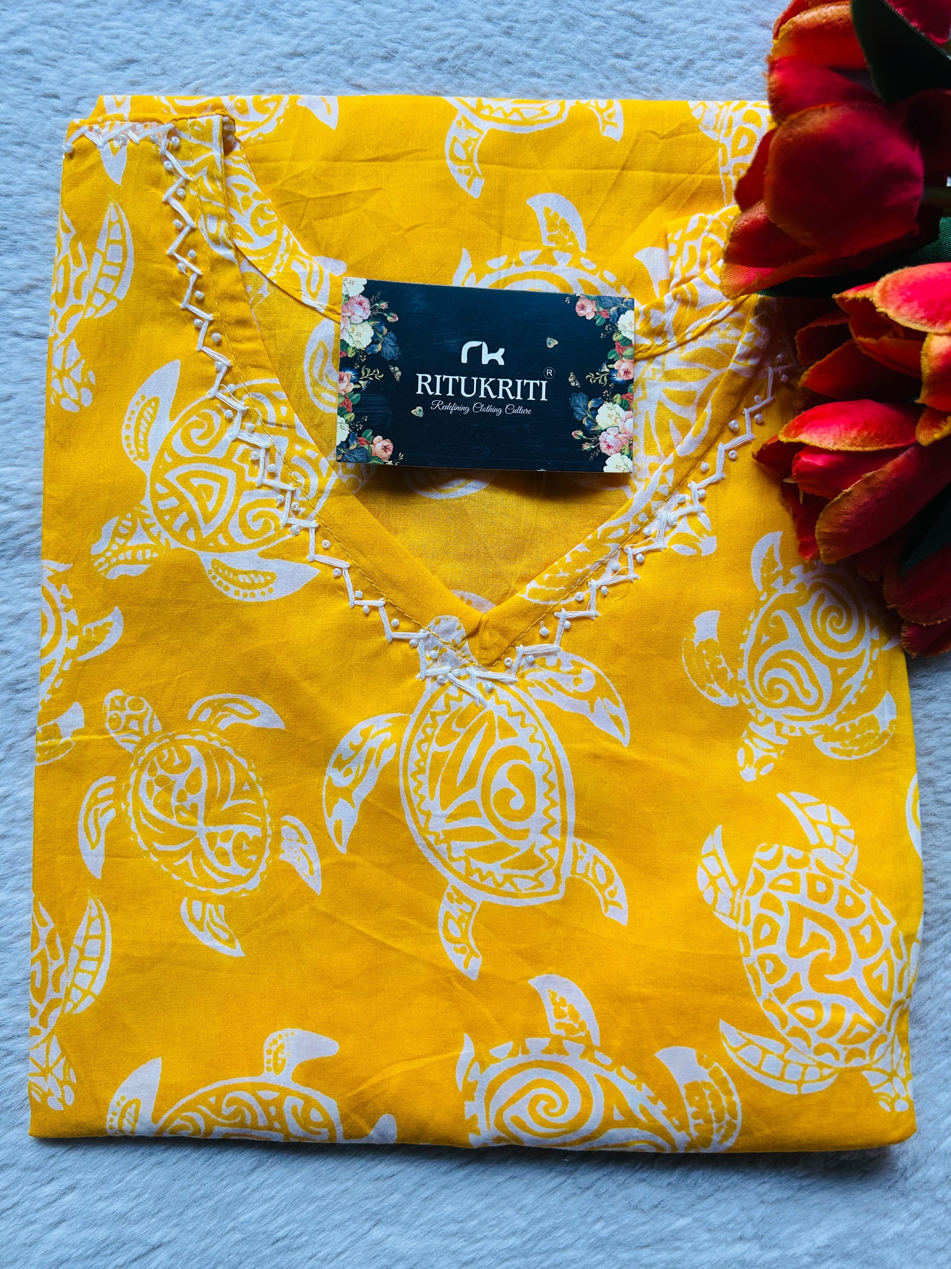 V NECK LONG KURTI