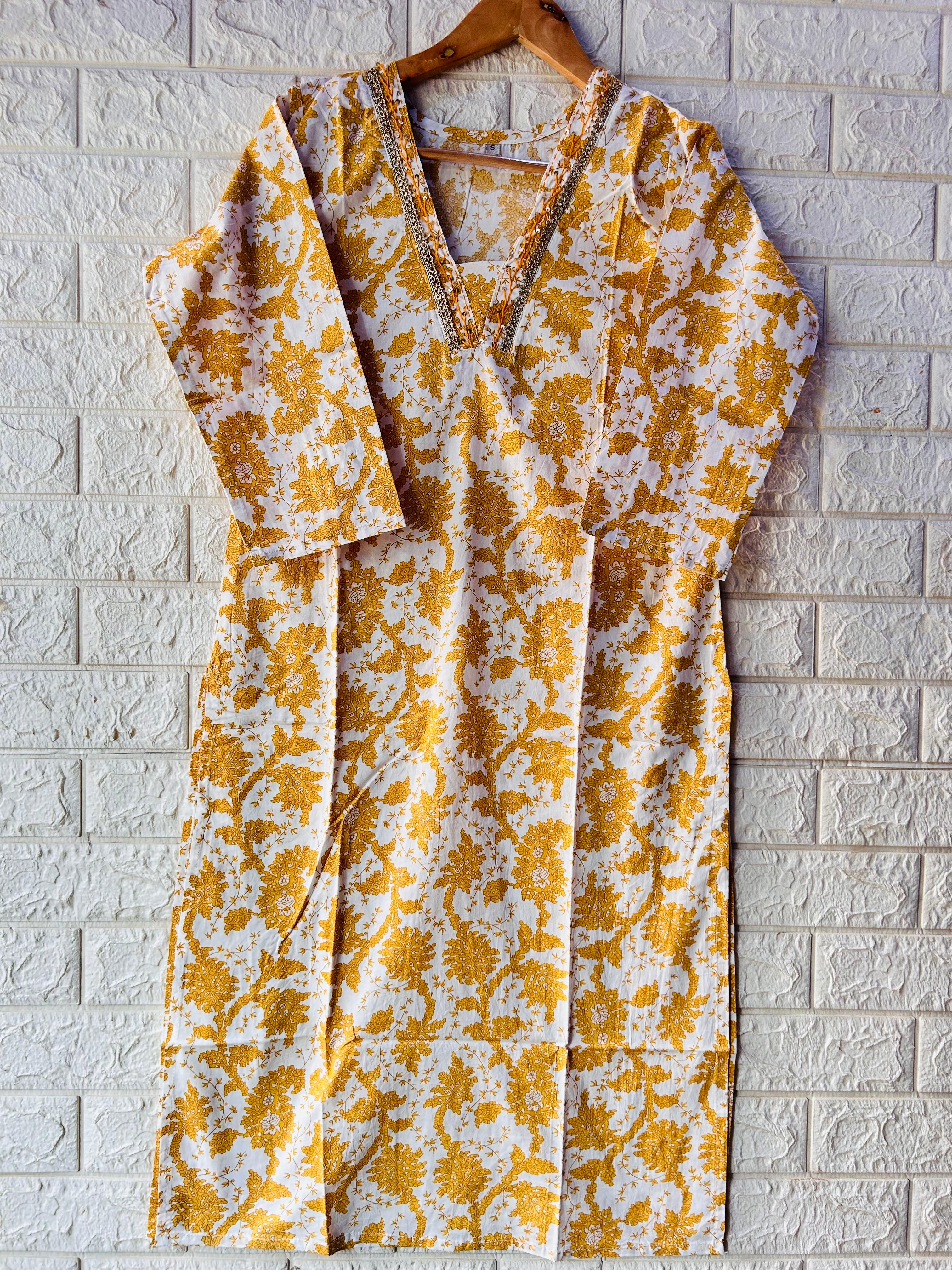 V NECK LONG KURTI