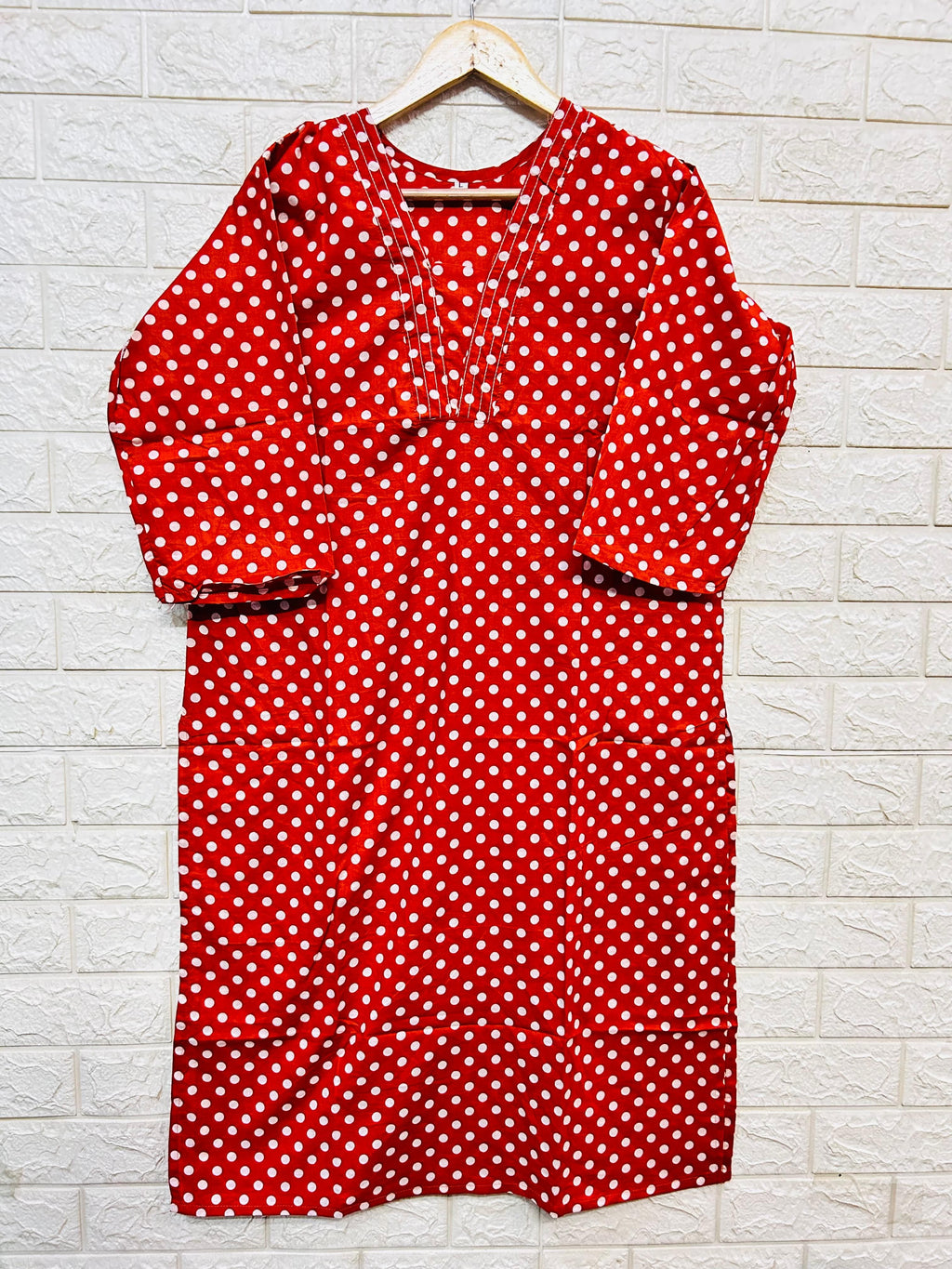 V neck long kurtis