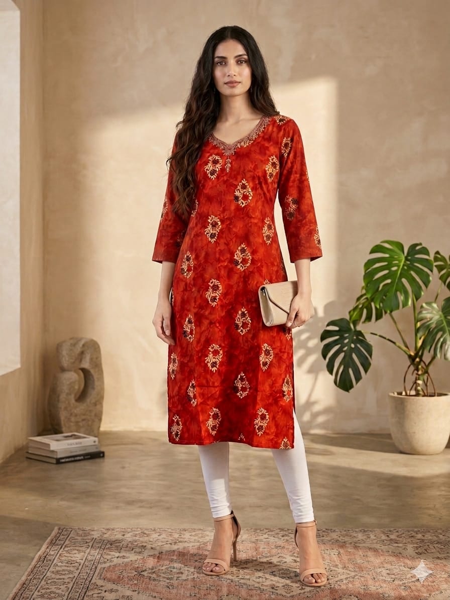 EMBROIDERY WORK  LONG KURTI