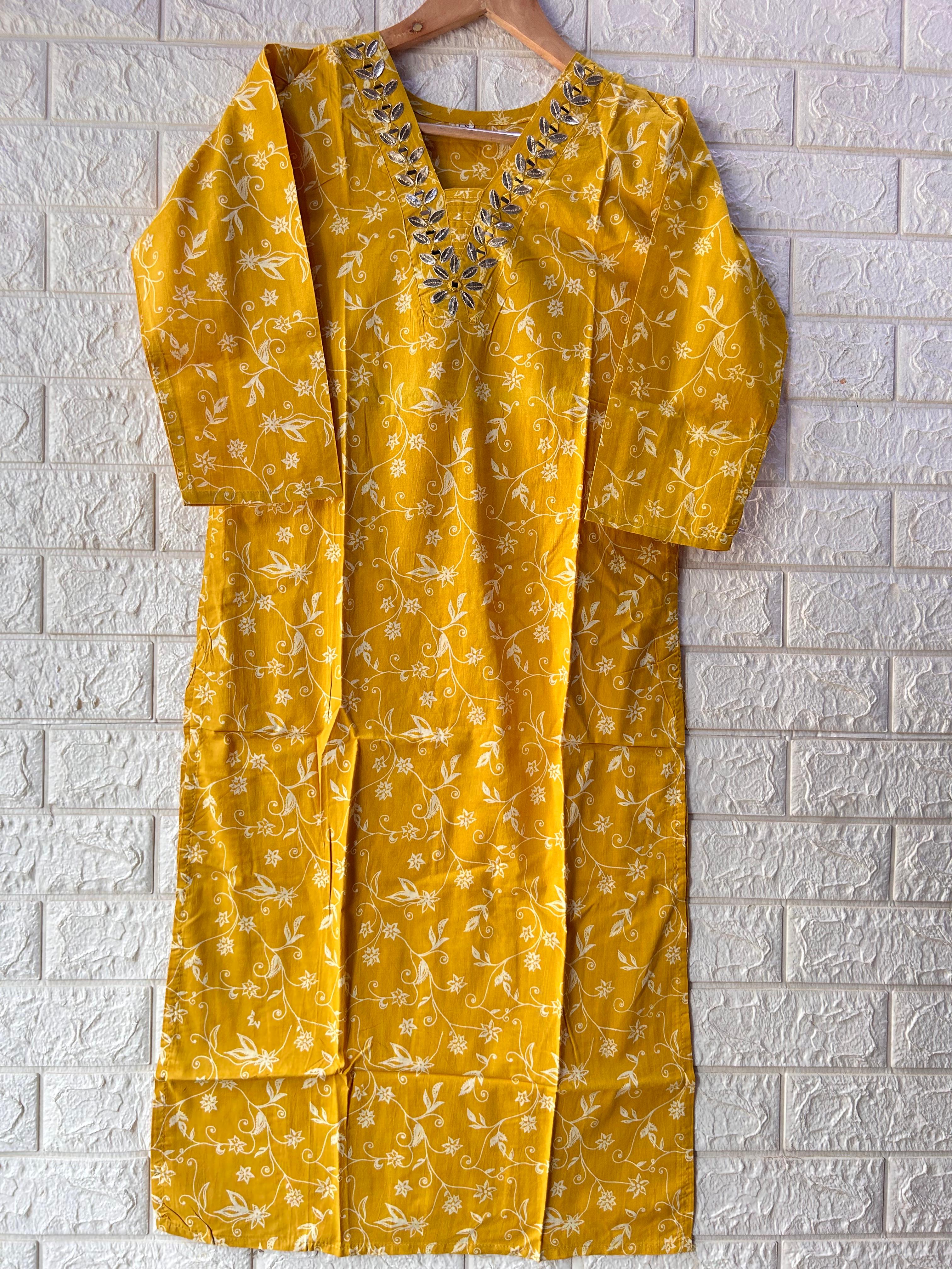 V NECK LONG KURTI