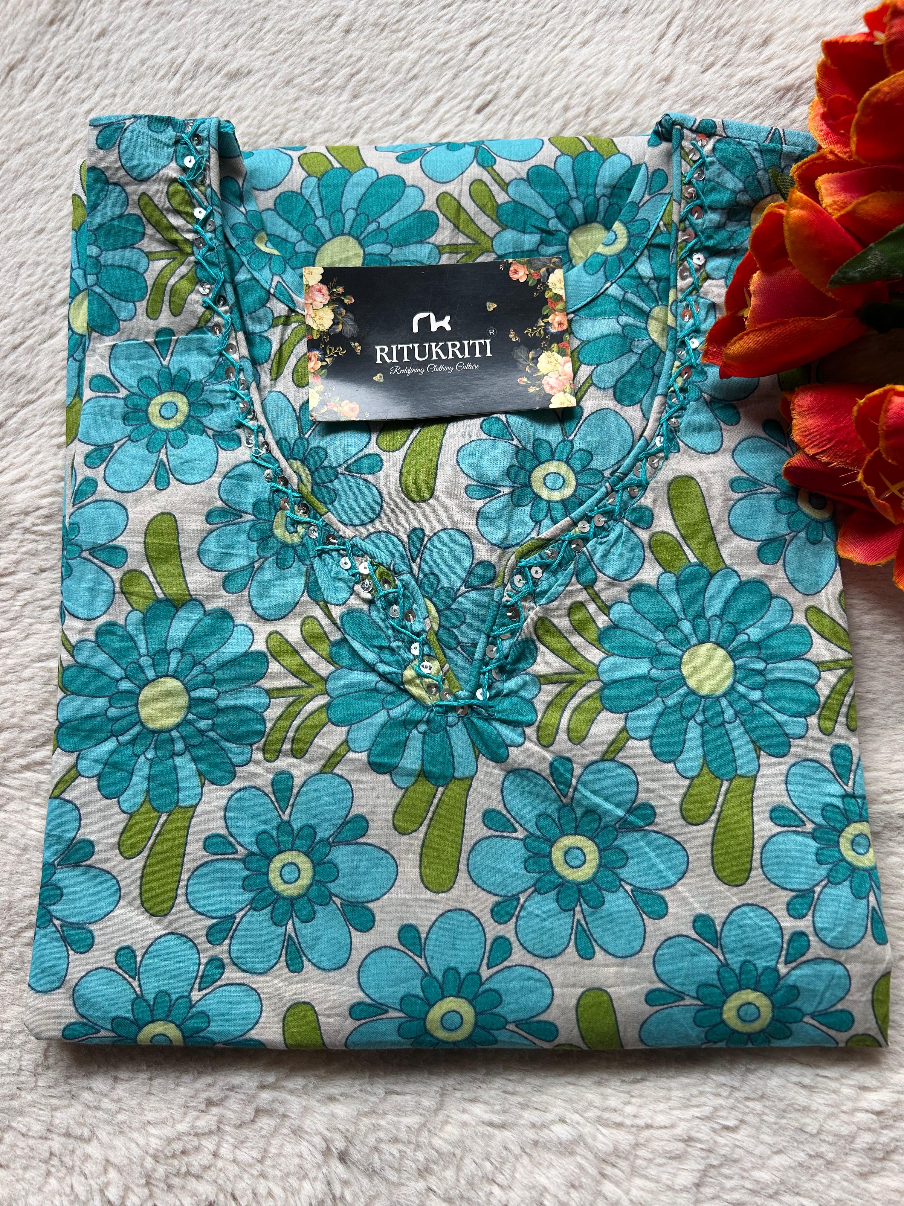V NECK LONG KURTI