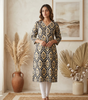 V NECK LONG KURTI
