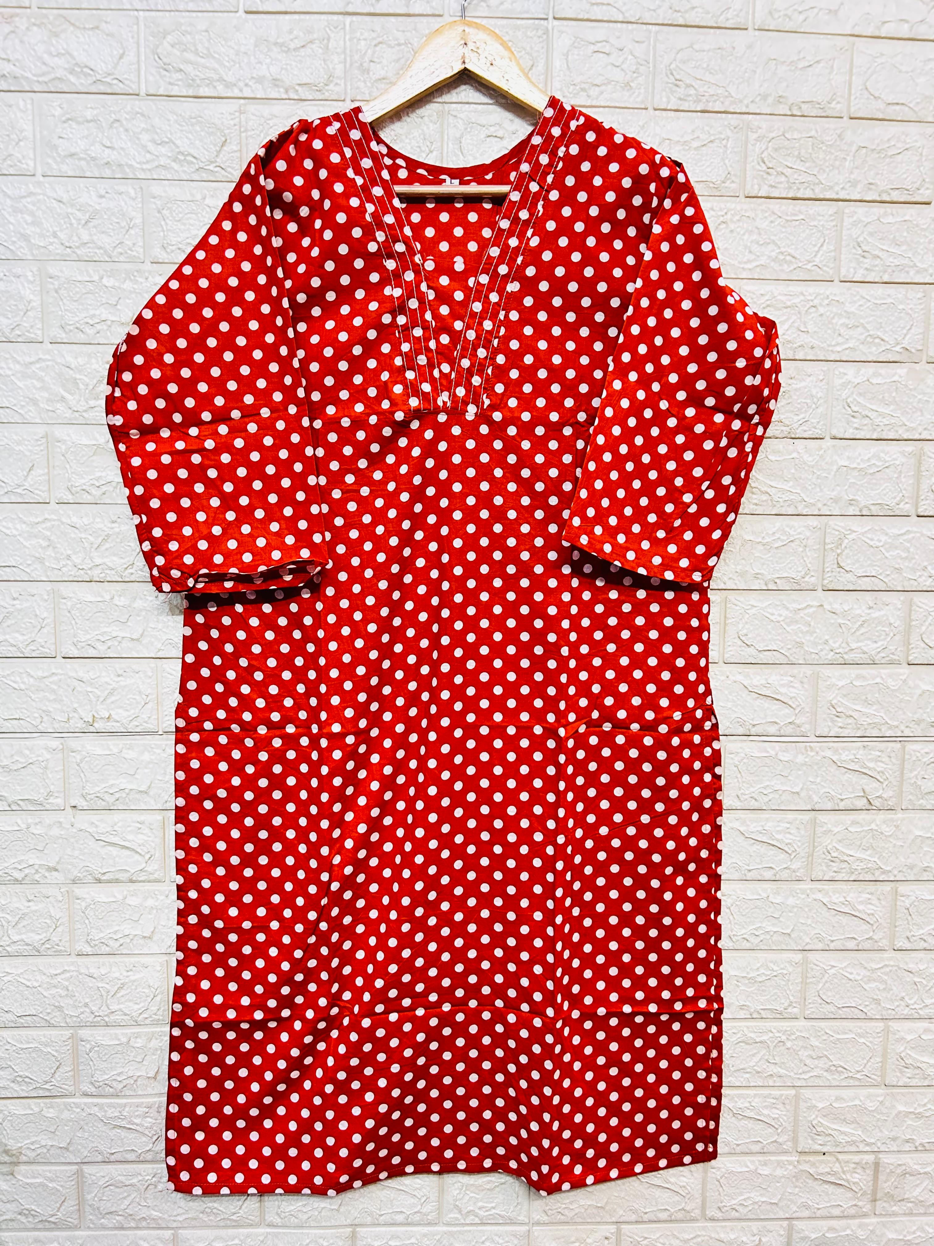 V neck long kurtis