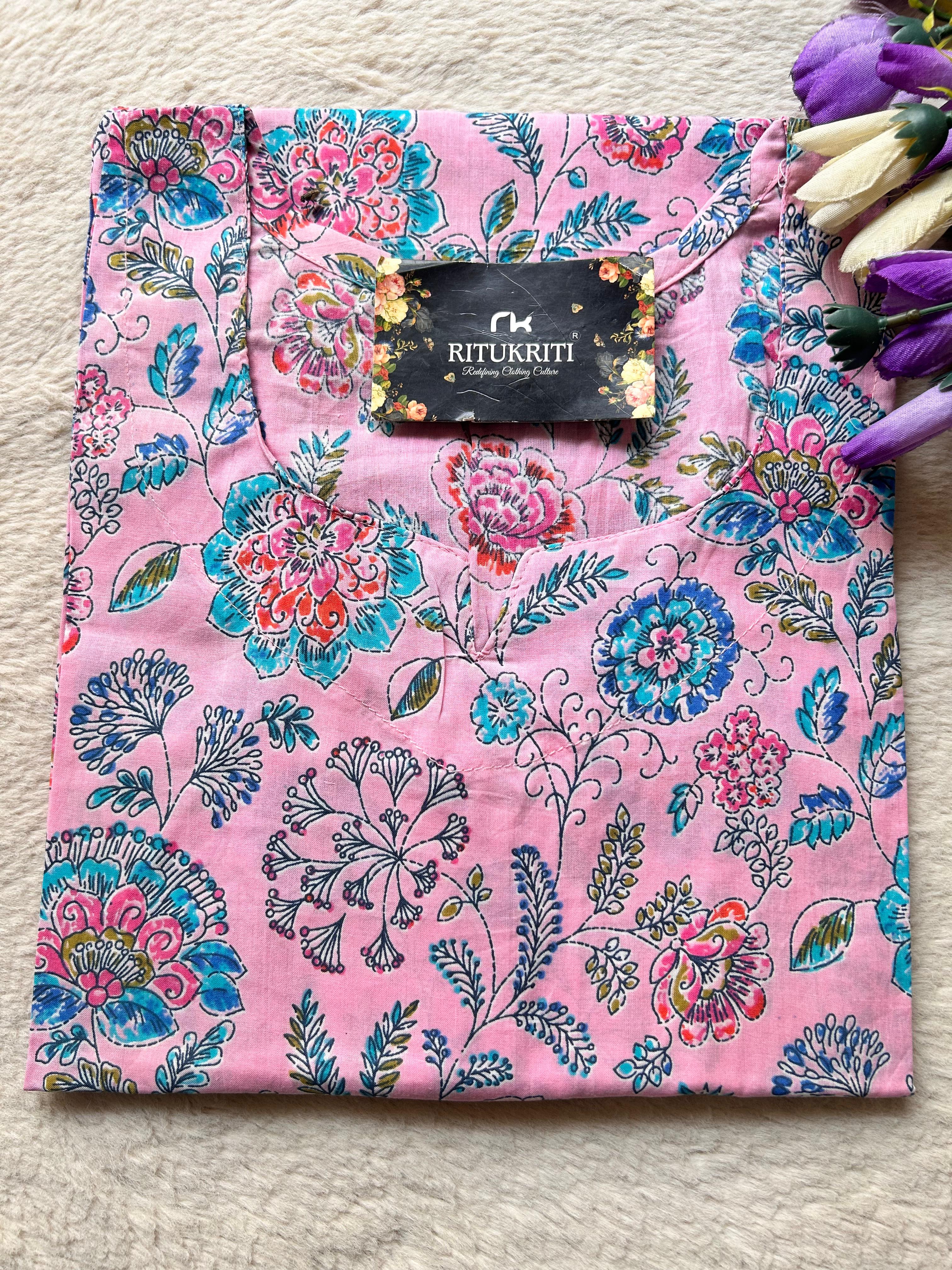 V NECK LONG KURTI