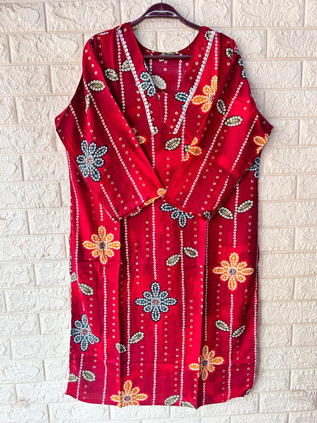 V neck long kurtis
