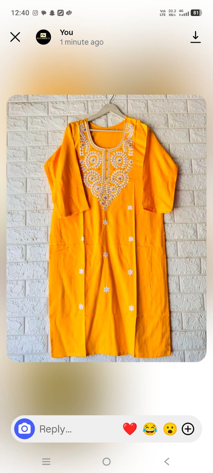 LUCKNAVI DESIGN LONG KURTI