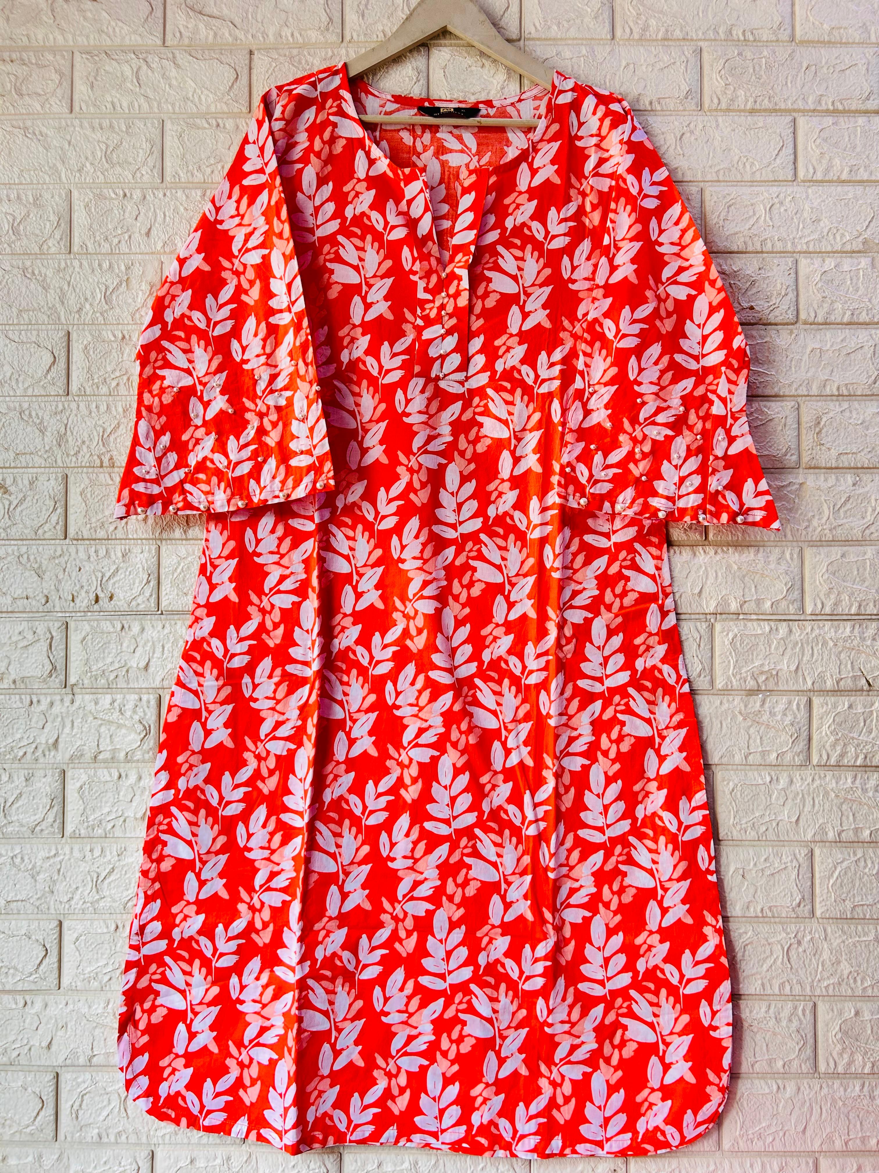 FLORAL PEAR WORK KURTI