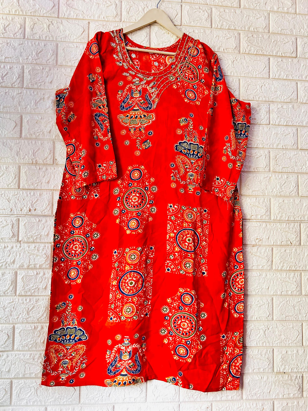 Crystal hand work long kurtis