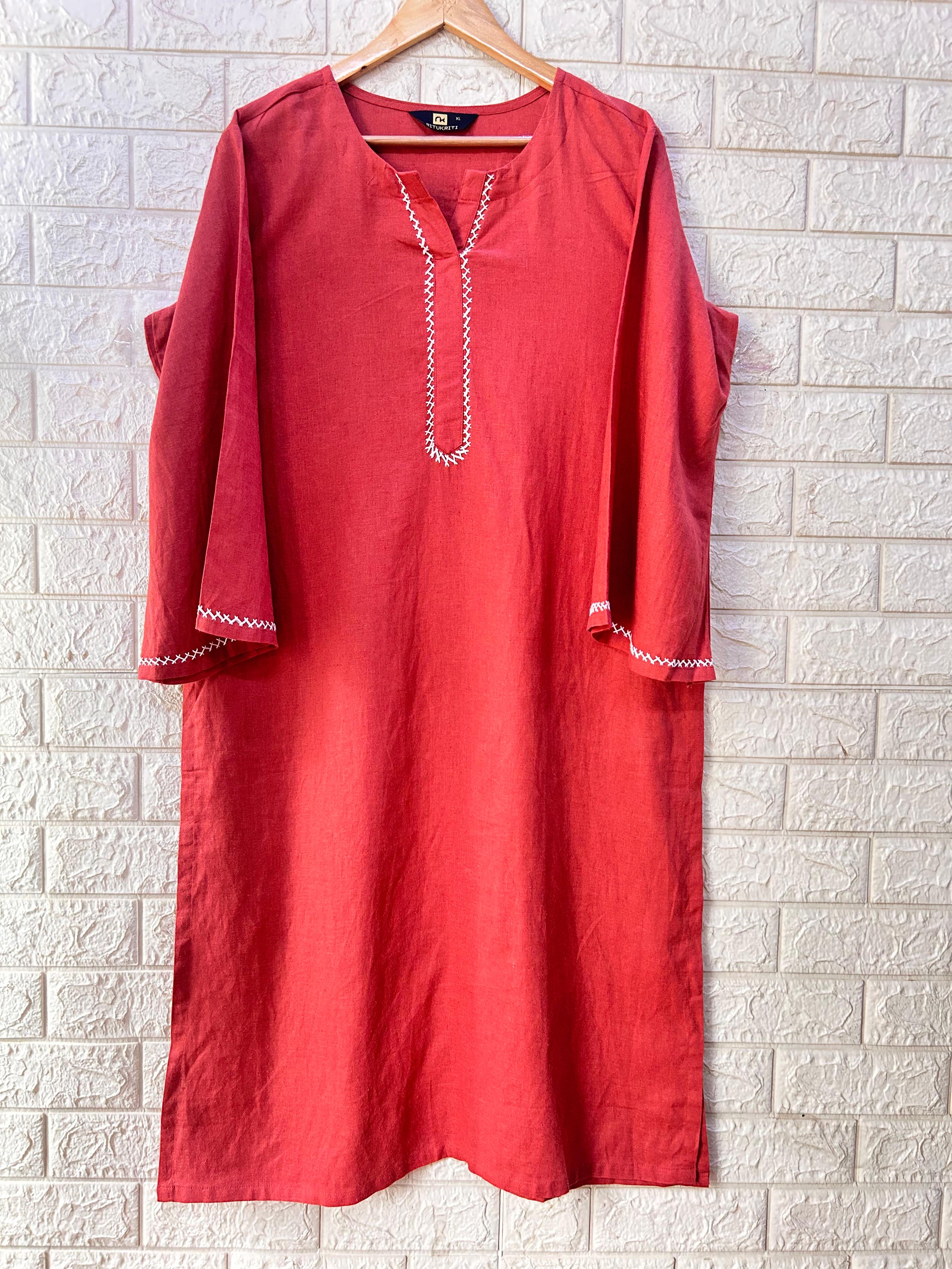 V NECK LONG KURTI