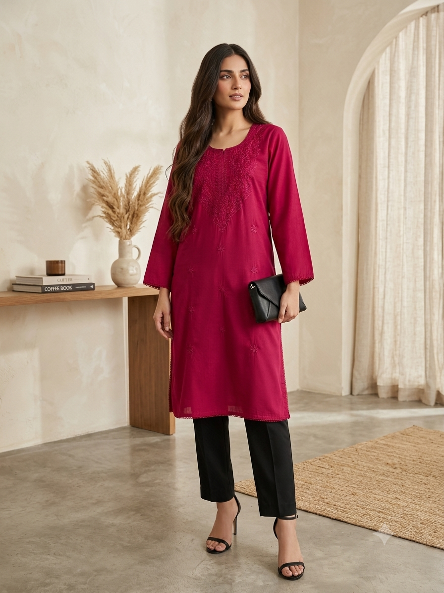 LUCKNAVI DESIGN LONG KURTI